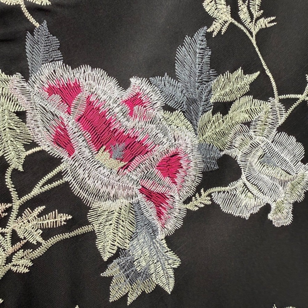 Free People‎ Womens Kimono Sleeve Embroidered Poncho Top Black Size S Boho Fairy - Picture 12 of 16